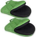 1 Pair Short Oven Mitts by Qulable