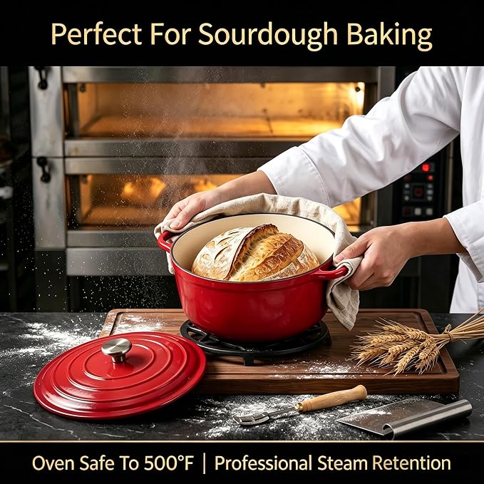 QuliMetal Enameled Cast Iron Cookware Set, 4-Piece Pots and Pans Set - Image 3