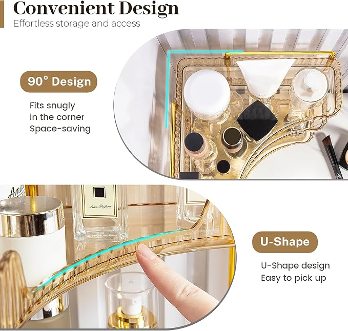 Aveniee Corner Bathroom Counter Organizer, Bathroom Countertop Shelf Makeup - Image 4