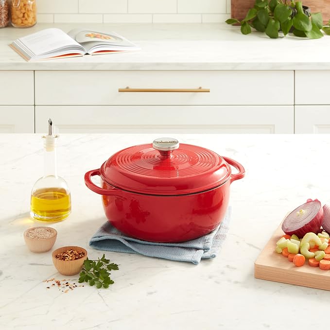Lodge 4.5 Quart Enameled Cast Iron Dutch Oven - Image 6