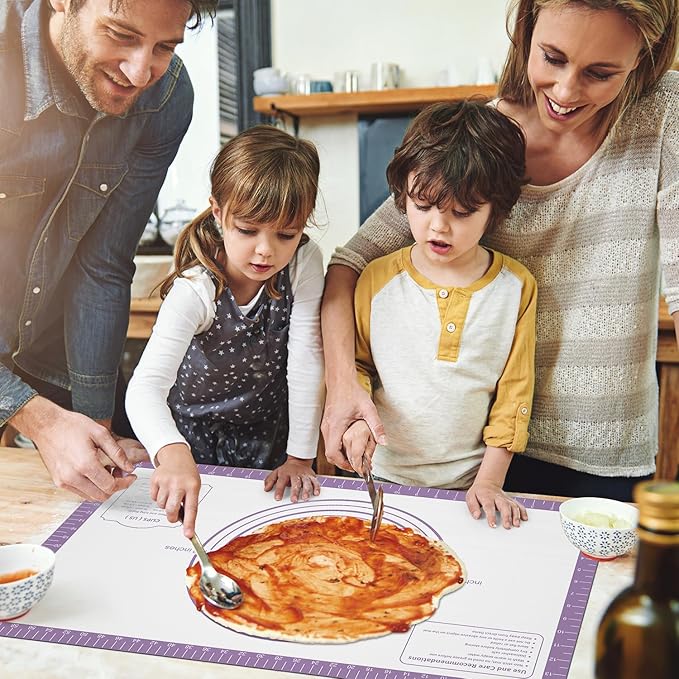 Silicone Mat for Baking, Non Stick Silicone Pastry Mat for Dough Pie Crust - Image 7