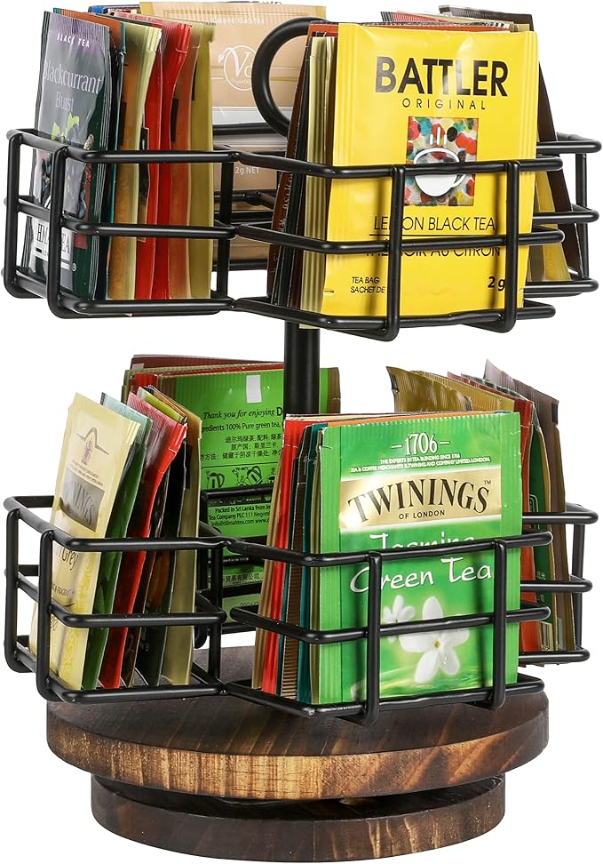 MyGift 8 Compartment Tea Bag Organizer Carousel, Coffee Station Storage Caddy by MyGiftHome