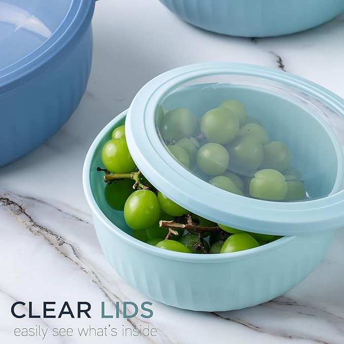 COOK WITH COLOR Prep Bowls with Lids- Wide and Deep Nesting Plastic Small - Image 5