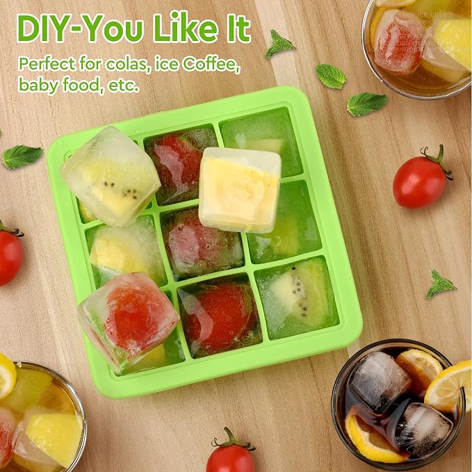 Ice Cube Tray with Lid, Small Ice Cube Trays, Silicone Ice Cube Trays - Image 2