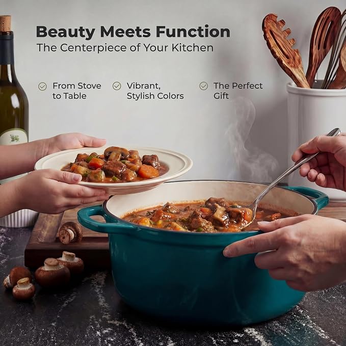 Zulay Kitchen 6.4 Quart Enameled Cast Iron Dutch Oven Pot - Image 7