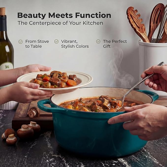 Zulay Kitchen 7.7 Quart Enameled Cast Iron Dutch Oven Pot - Image 7