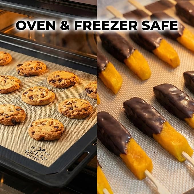Zulay Kitchen Silicone Baking Mat Set – 2-Pack 16.5″ × 11.6″ Reusable Non-Stick - Image 5