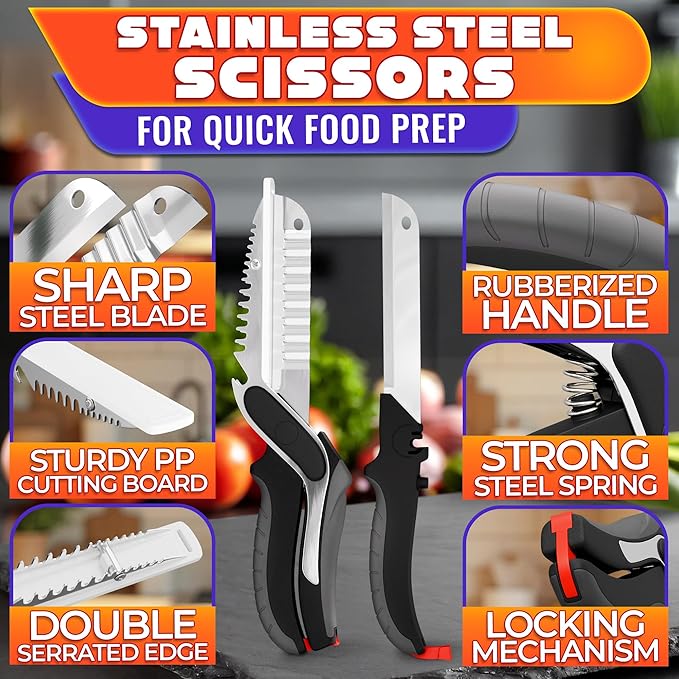 Cutting Board Scissors for Food – 7-in-1 Kitchen Food Scissors - Image 3