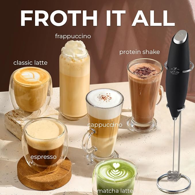 Zulay Kitchen Patented Tornado Triple Whisk Milk Frother - Image 3