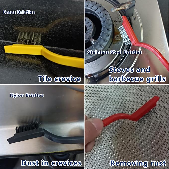 11Pcs Crevice Cleaning Brush Set, Hard Bristle Gap Cleaner Brushes, Tight Spaces - Image 4