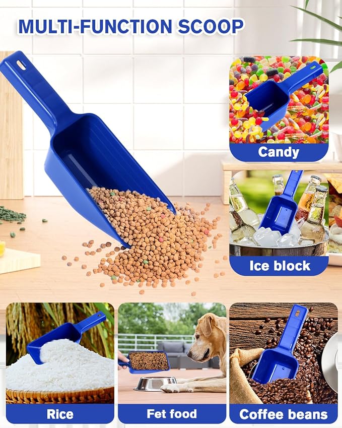 2 Cup Dog Food Scoop, Plastic Pet Food Scoop - Image 5