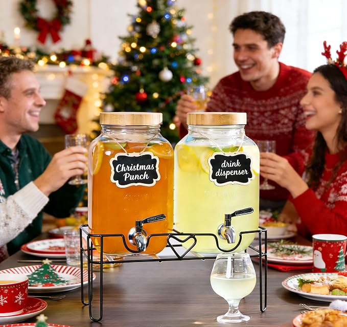 2 Pack1Gallon Glass Drink Dispenser - Image 2