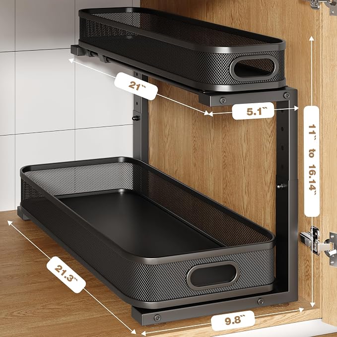 2 Pack 21.3IN-Depth Under Sink Organizer - Image 2