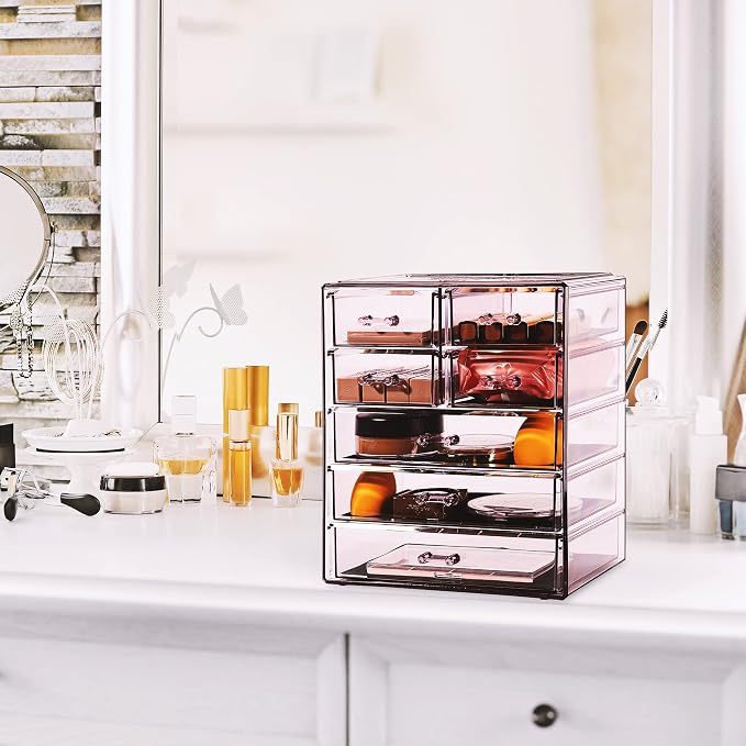 Sorbus Acrylic Makeup Organizer Set, 7-Drawer Vanity & Countertop Cosmetic - Image 7