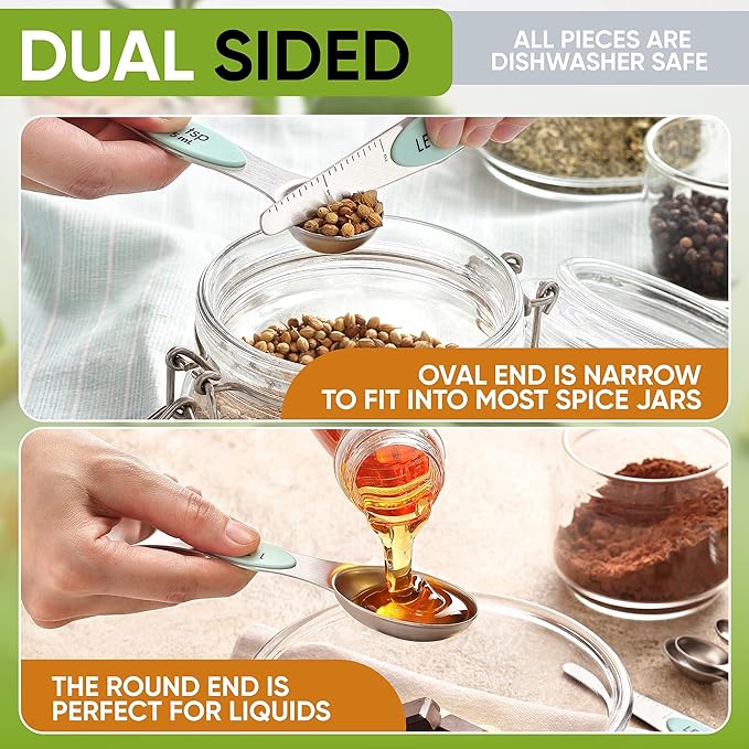 Spring Chef Magnetic Measuring Cups & Spoons Set, Strong N45 Magnets, Heavy - Image 7