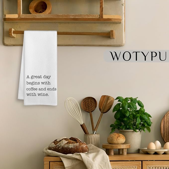 Funny Kitchen Bar Towels, Coffee Wine Lover Gifts Dish Tea Towels - Image 4