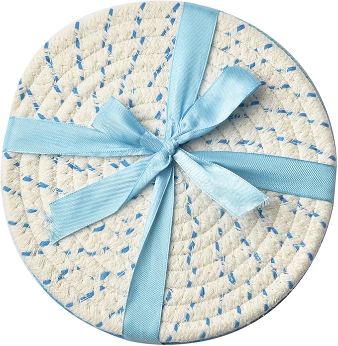 Kitchen Pot Holders Set Trivets Set 100% Pure Cotton Thread Weave Hot Pot - Image 5