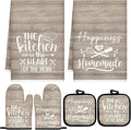 Sratte 6 Pcs Kitchen Decor Accessories Set Farmhouse Towels Pot Holders Oven by Sratte