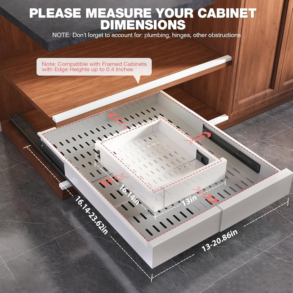 Pull Out Cabinet Organizer,4-Side Expandable to Maximize Cabinet