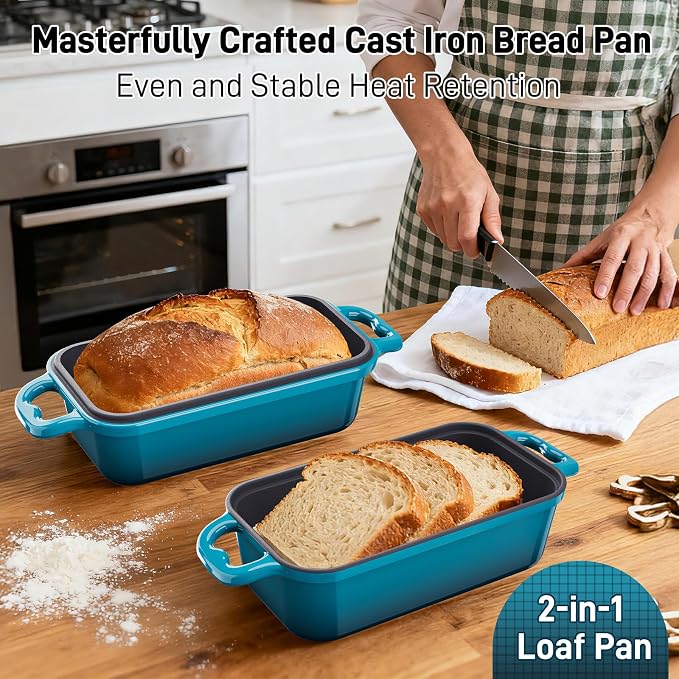 Enameled Cast Iron Sourdough Bread Dutch Oven, 8.5x4.5 Inch Loaf Cast Iron - Image 6