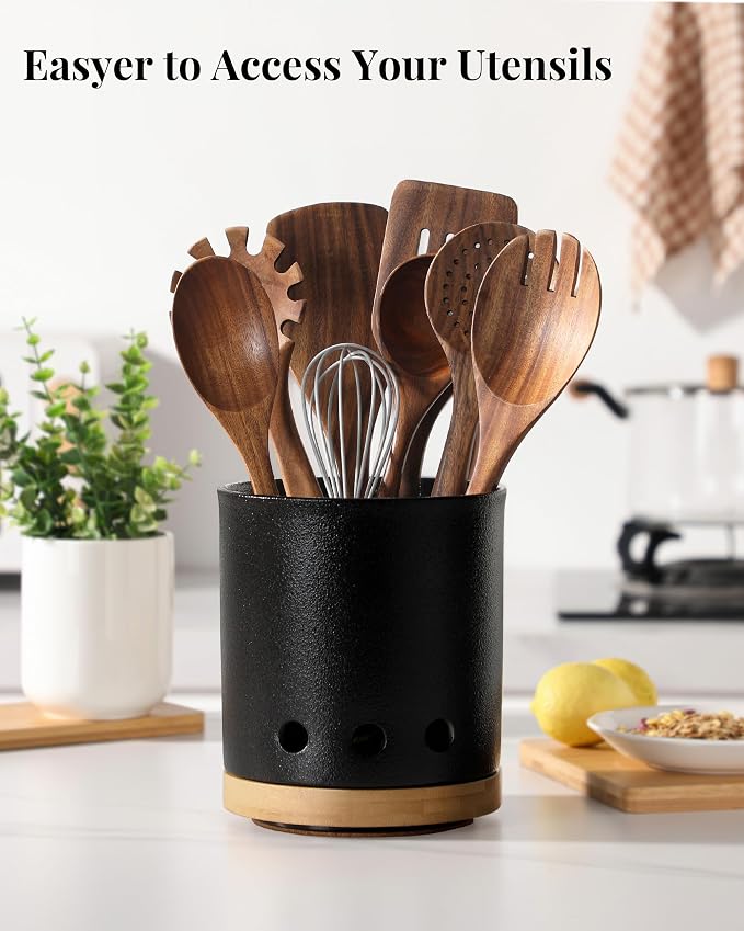 LoeJan 360° Rotating Ceramic Utensil Holder - Image 5