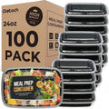 Meal Prep Containers 24oz-100 Pack Reusable Food Storage Containers by GlotochExpress