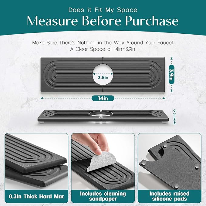 eormoe Diatomite Kitchen Faucet Mat - Image 2