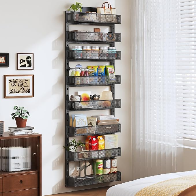 Pantry Door Organizers and Storage, 8-Tier Large Metal Heavy-Duty Frame Over - Image 5