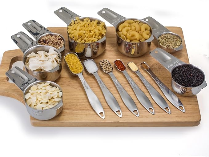 13-piece Measuring Cups and Spoons Set, 18/8 Stainless Steel Heavy Duty - Image 6