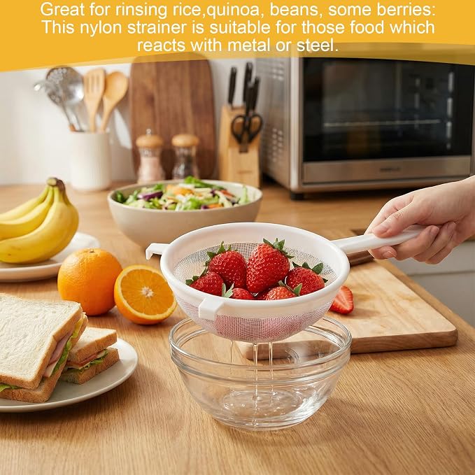 3PCS Plastic Nylon Strainer Set, 3 Sizes Ultra Fine Mesh Strainer - Image 6