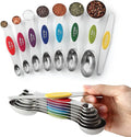 Spring Chef Multicolor Stainless Steel Magnetic Measuring Spoons Set of 8 by SpringChef