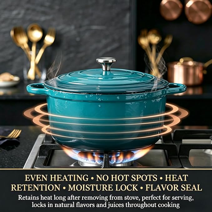 QuliMetal Enameled Cast Iron Cookware Set, 4-Piece Pots and Pans Set - Image 5