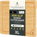 Extra Large Bamboo Board Charcuterie Non Slip Feet Over Sink Wooden Cutting by Socisen