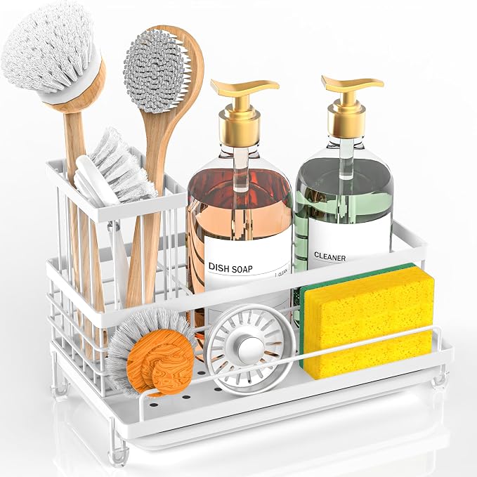 Cisily Stainless Steel Kitchen Sink Caddy Organizer, Sponge Holder by CISILYHOMELIFE