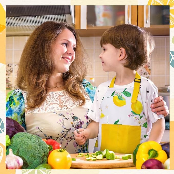 2 Pack Kids Apron, Cute Cooking Aprons, Waterproof Art Apron - Image 5
