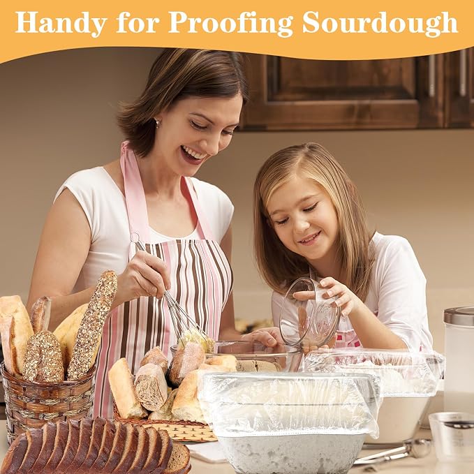 Plastic Shower Caps for Sourdough Bread, Food Covers Stretch Reusable Elastic - Image 8