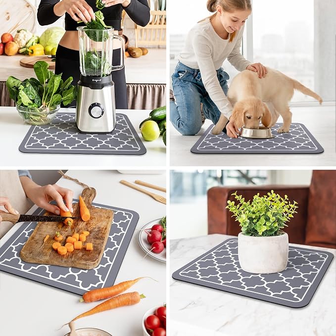 WISELIFE Dish Drying Mat Super Absorbent Drying Mat Large Dish Drying Mats - Image 6