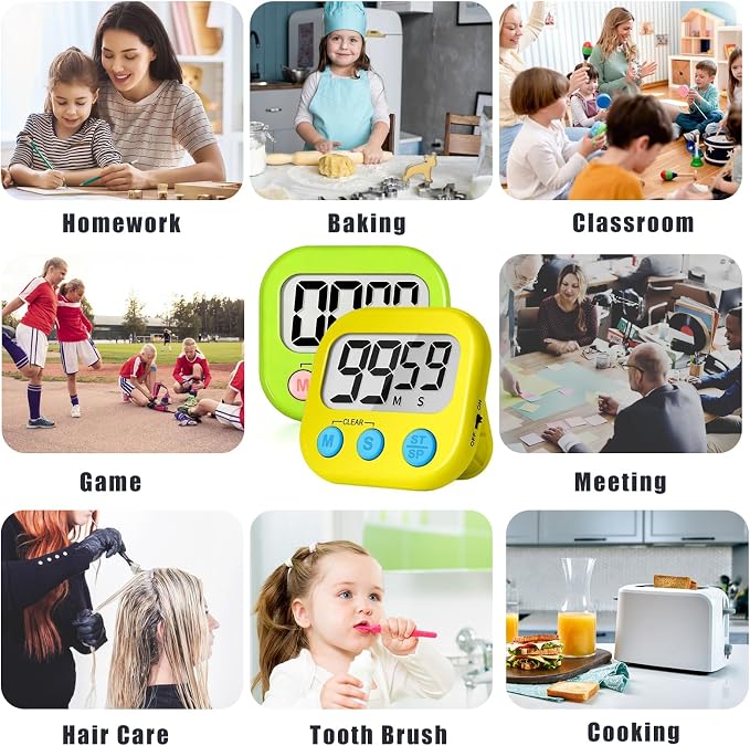 ZILLEEN Classroom Timer for Kids Teachers 2 Pack Digital Timers - Image 4