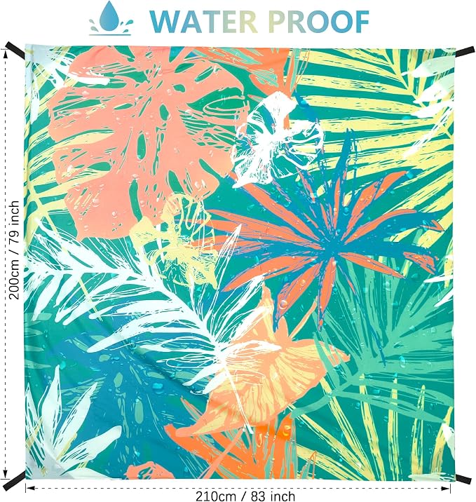 HIHOHO Beach Blanket Waterproof Sandproof Extra Large Beach Mat 79" X - Image 2