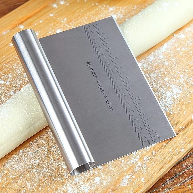 CoguZed 2 Pack Stainless Steel Pastry and Dough Cutter/Scraper/Knife Set - Image 4