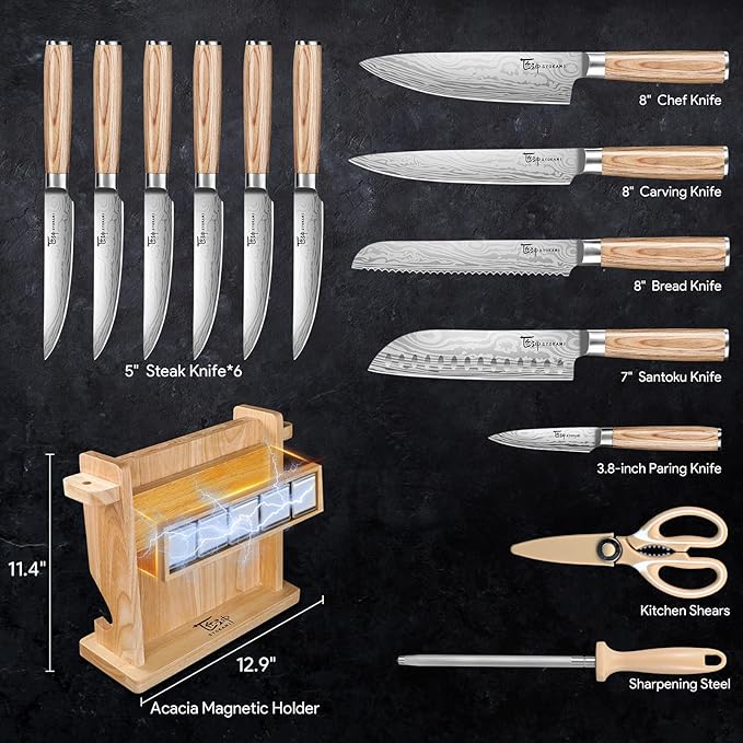 SYOKAMI 2026 Upgrade Knife Set 14 Japanese Style Kitchen Knife Set - Image 8