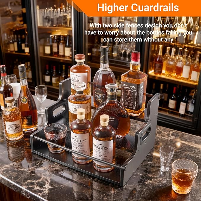 YQBRAO 3-Tier Liquor Bottle Display Shelf, Coffee Syrup Rack Organizer - Image 9