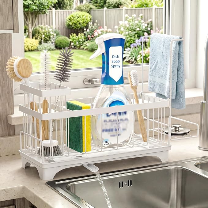 VOOWO Sponge Holder for Kitchen Sink, Compact Sink Caddy by VOOWO