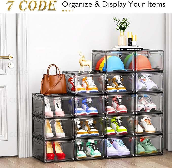 7 code Thicken & Sturdy Clear Shoe Storage Organizer - Image 5