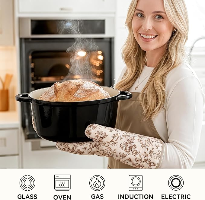 4.5 Quart Dutch Oven Pot with Lid, Non Stick Enameled Cast Iron Dutch Oven - Image 5