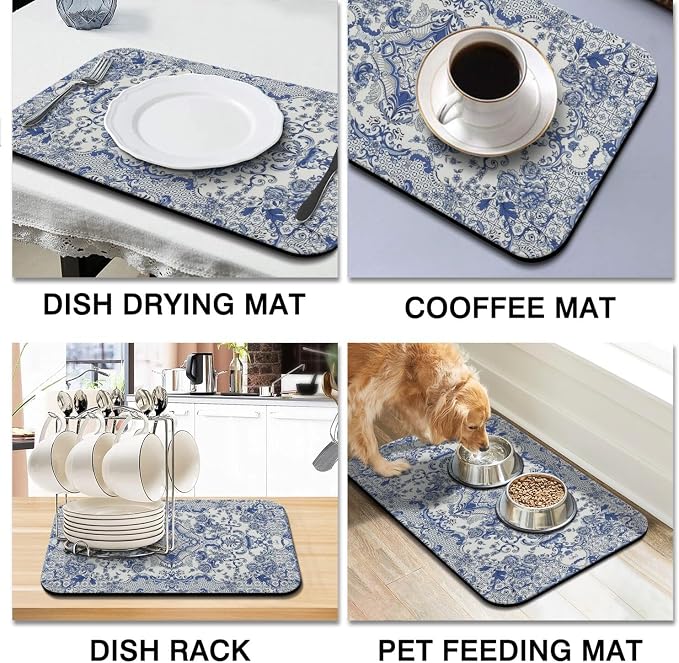 Dish Drying Mat for Kitchen Counter 2 Pack - Image 6