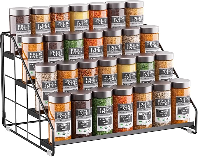 Spice Rack Organizer for Cabinet, 4 Tiered Spice Rack Organizer, Tiered by GIGIFTREE