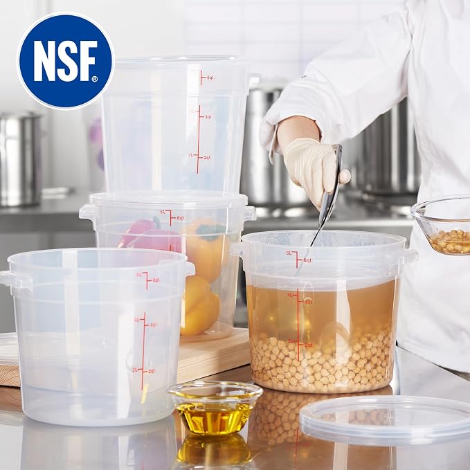 CURTA 6 Quart Translucent Round Food Storage Container - Image 4