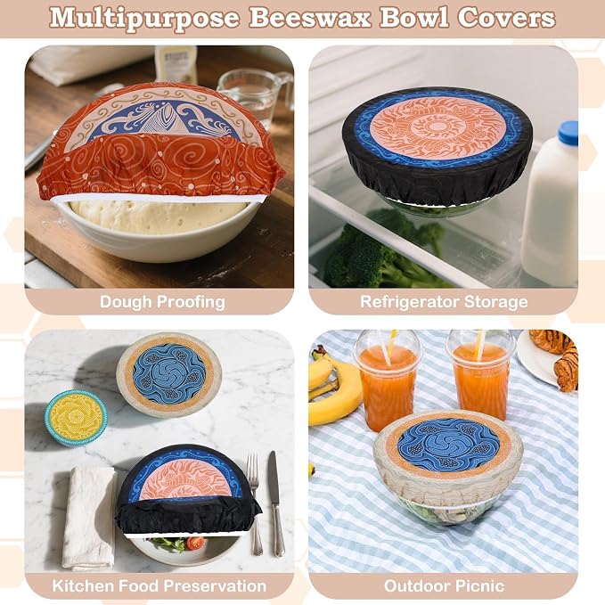 5-Size Reusable Beeswax Bowl Covers - Image 5
