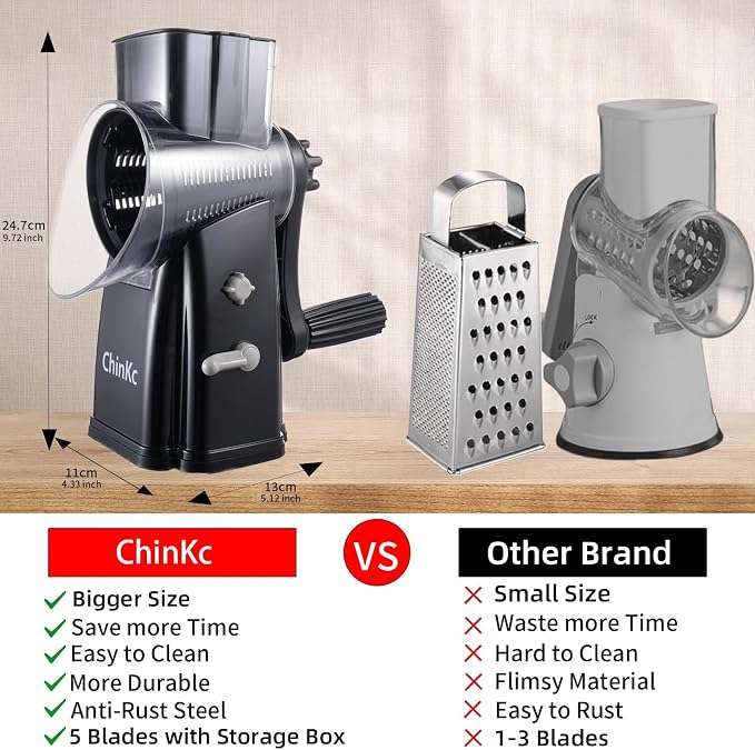 Upgrade Rotary Cheese Grater Shredder - Image 2